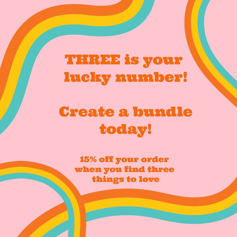 15% off a bundle of 3!!